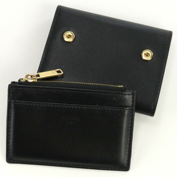 CELINE Celine with coin purse Triomphe 10I65 3DPV 38NO tri-fold wallet calf l... - Picture 10 of 10